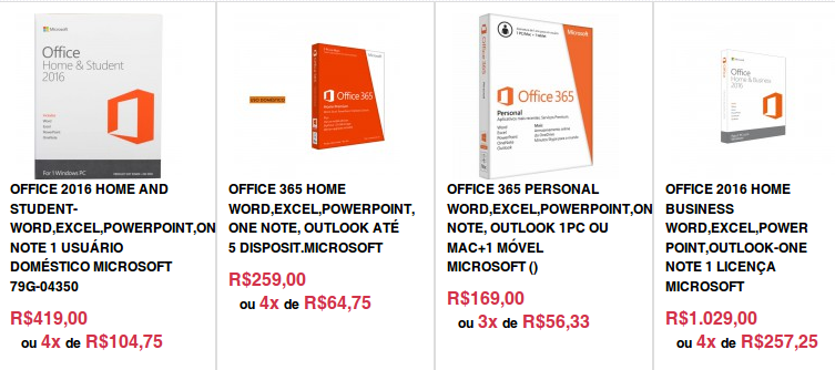 Preço LibreOffice Junho-2016